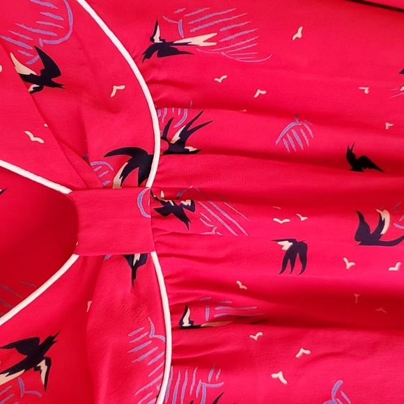 Anthropologie EK Jam Factory bird dress large - Picture 3 of 5